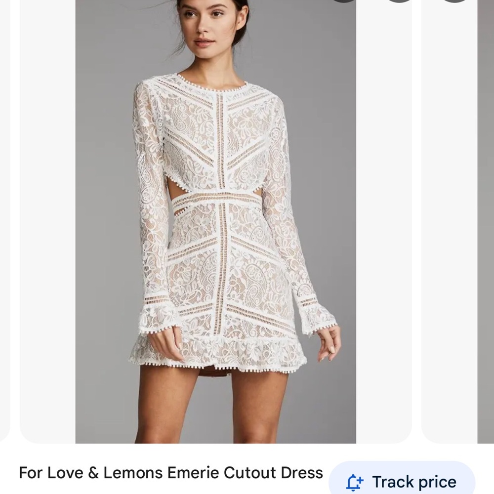 For Love And Lemons White Bell Sleeve Sheath Dress